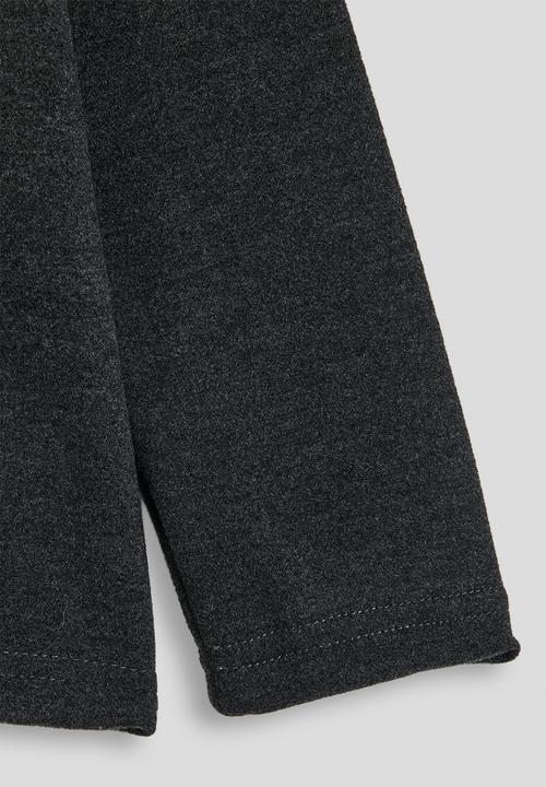 Pop Candy - Brushed cotton mock neck top - charcoal