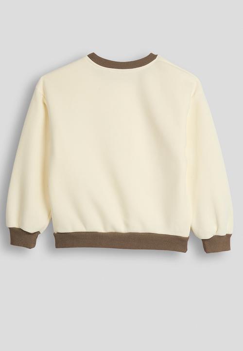Pop Candy - Ribbed pocket sweatshirt - cream/coffee