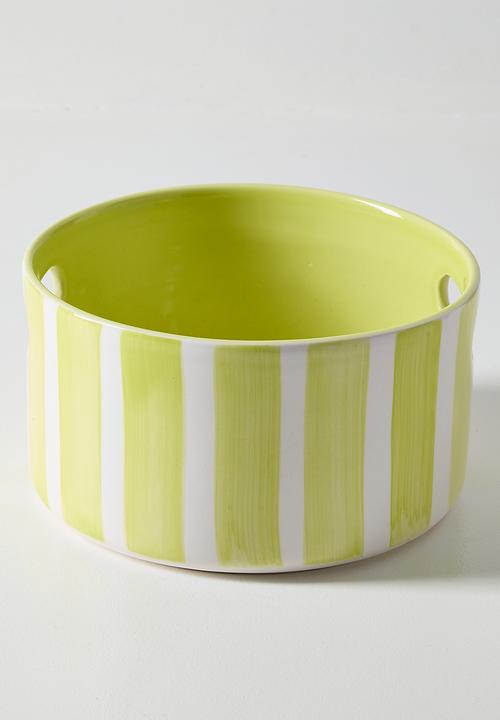 Urchin Art - Orchard Pot 30 Handle - Lime Stripes