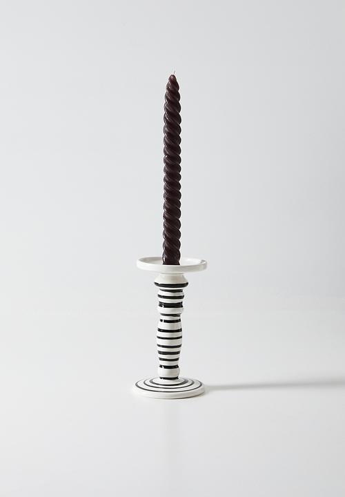 Urchin Art - Candle Holder - White & Black