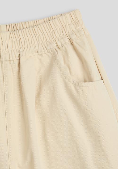 Pop Candy - Lace hem co-ord pants - beige