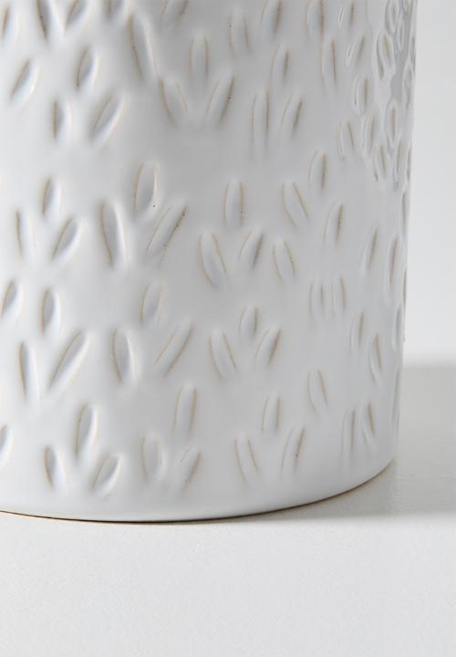Urchin Art - Cylinder Vase - White