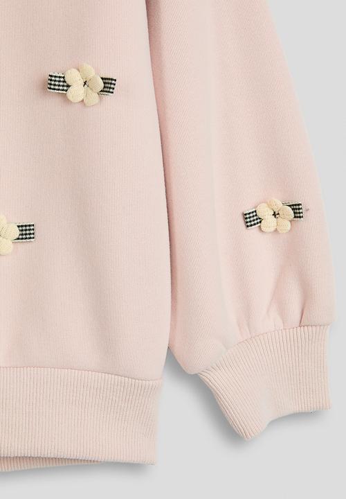 Pop Candy - Floral applique sweatshirt - dusty light pink