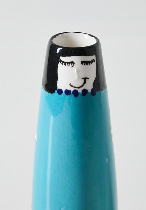 Urchin Art - Mini Figurine Vase Evil Eye - Light Blue