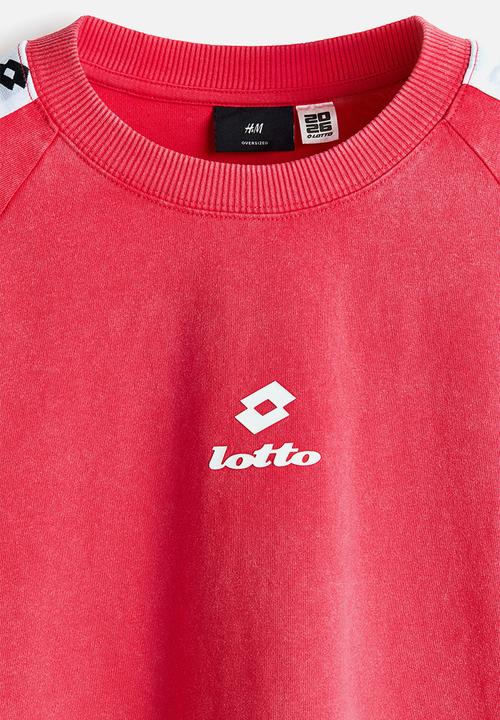 H&M - Lotto H&M: Oversized fit cotton T-shirt - red/lotto