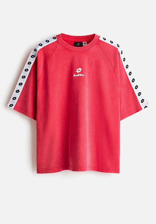 H&M - Lotto H&M: Oversized fit cotton T-shirt - red/lotto