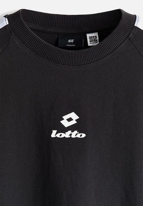 H&M - Lotto H&M: Oversized fit cotton T-shirt - black/lotto