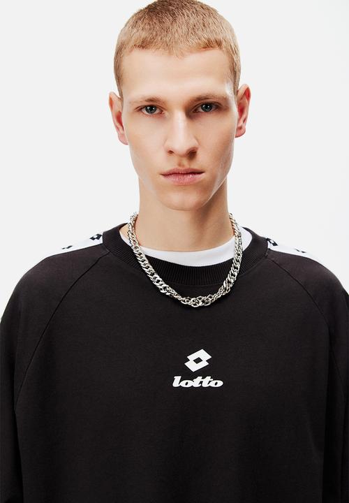 H&M - Lotto H&M: Oversized fit cotton T-shirt - black/lotto