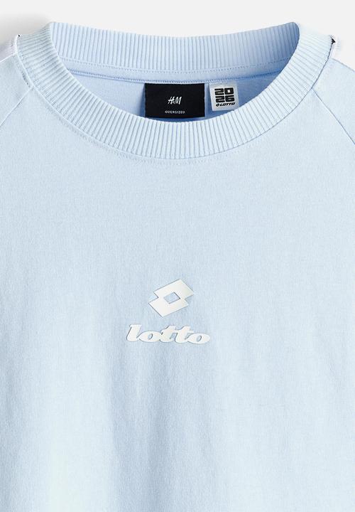 H&M - Lotto H&M: Oversized fit cotton T-shirt - light blue/lotto