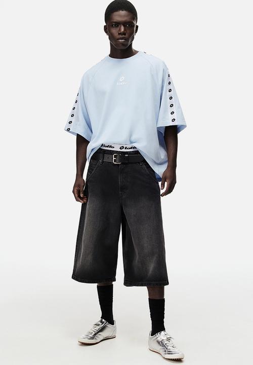 H&M - Lotto H&M: Oversized fit cotton T-shirt - light blue/lotto