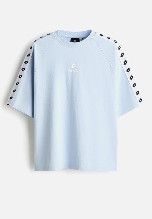 H&M - Lotto H&M: Oversized fit cotton T-shirt - light blue/lotto