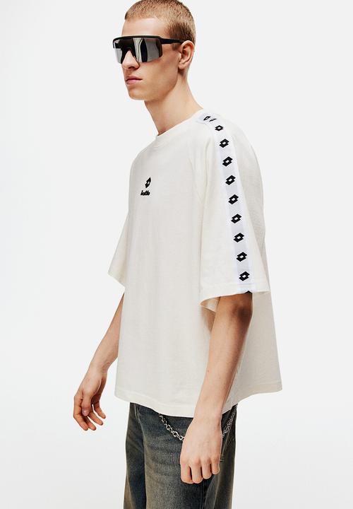 H&M - Lotto H&M: Oversized fit cotton T-shirt - white/lotto