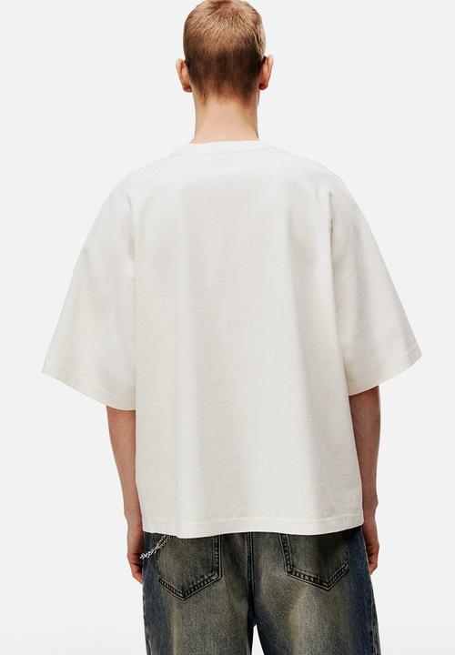 H&M - Lotto H&M: Oversized fit cotton T-shirt - white/lotto