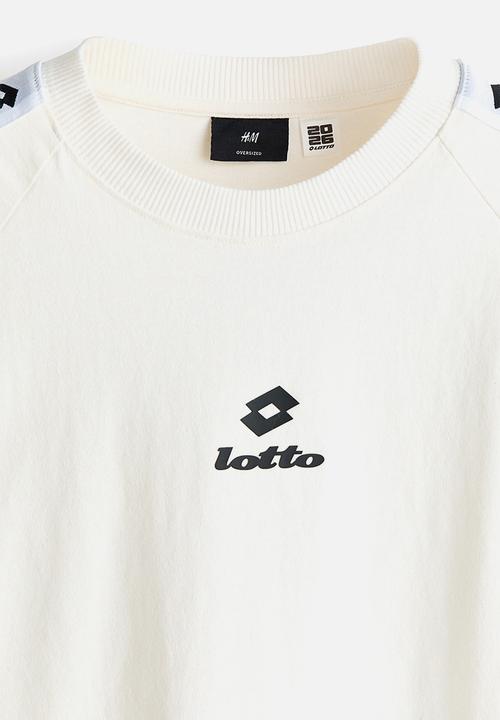 H&M - Lotto H&M: Oversized fit cotton T-shirt - white/lotto