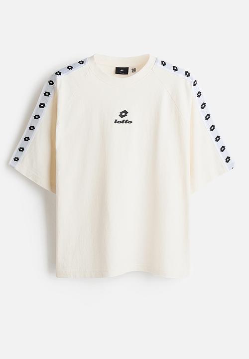 H&M - Lotto H&M: Oversized fit cotton T-shirt - white/lotto