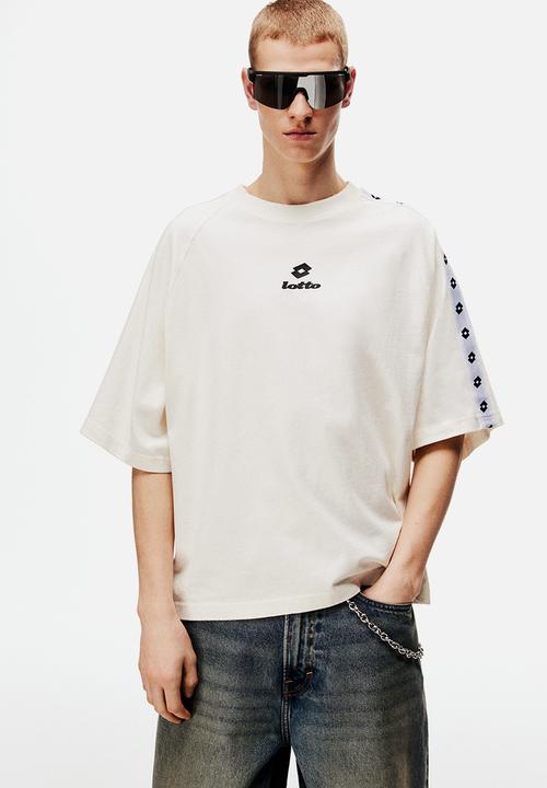 H&M - Lotto H&M: Oversized fit cotton T-shirt - white/lotto