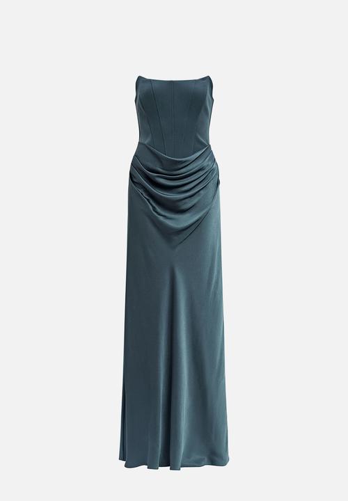 Forever New - Isra Drape Strapless Maxi Dress - Crystal Teal