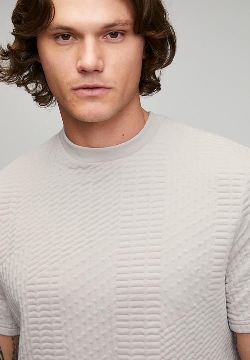 Brave Soul - Oversized Fit Crew Neck Tshirt - Silver Grey
