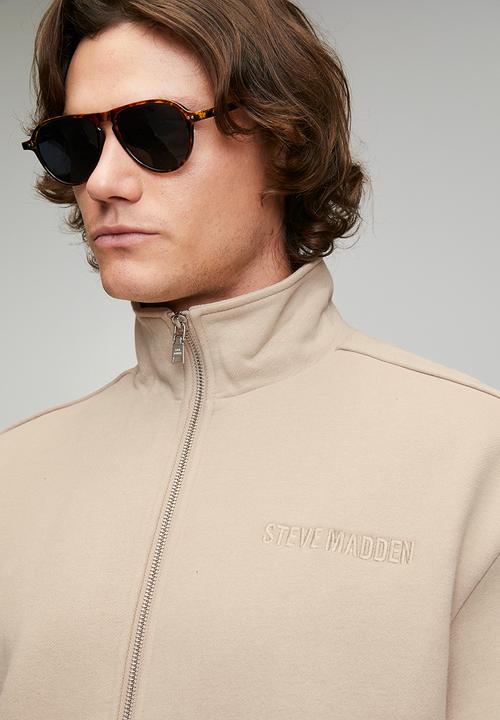 Steve Madden - Mens Dash Embossed Track Top - Neutral/ Stone