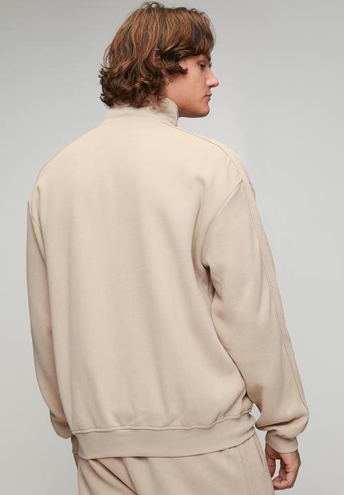 Steve Madden - Mens Dash Embossed Track Top - Neutral/ Stone