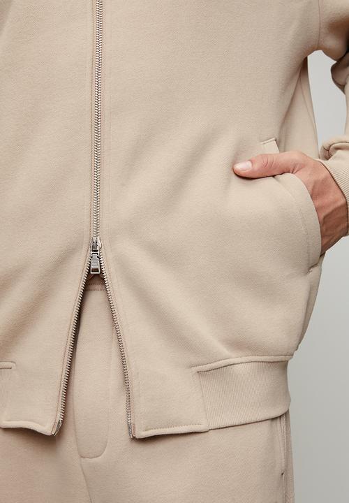 Steve Madden - Mens Dash Embossed Track Top - Neutral/ Stone
