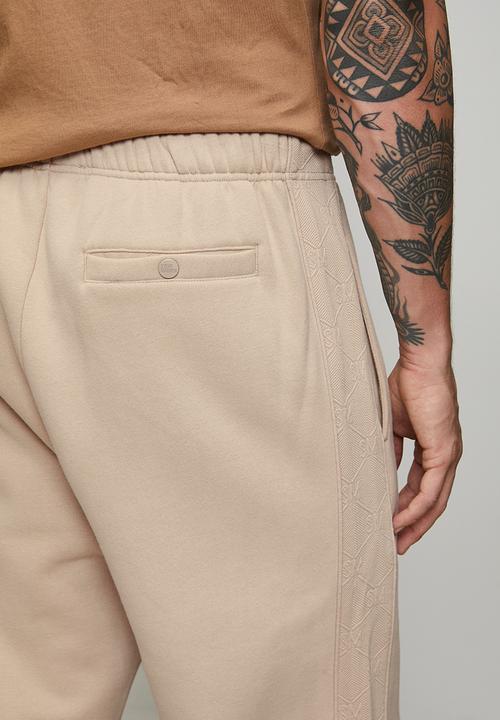 Steve Madden - Mens Ezra Embossed Jogger - Neutral/ Stone