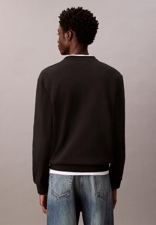 Calvin Klein - Ls 350Terry Eu Whsl Badge Crewneck - Black