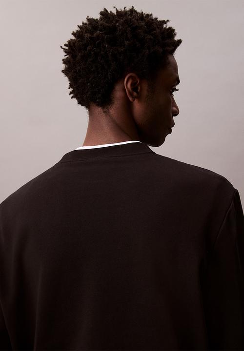 Calvin Klein - Ls 350Terry Eu Whsl Badge Crewneck - Black