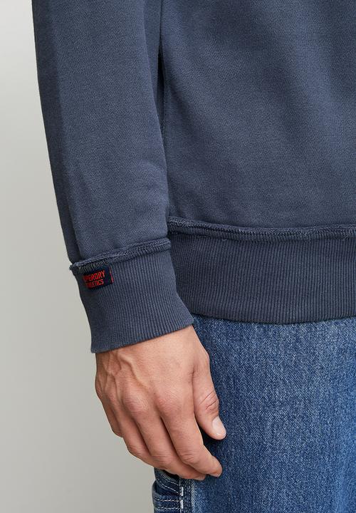 Superdry. - Vintage Athletic Zip Henley - Lauren Navy