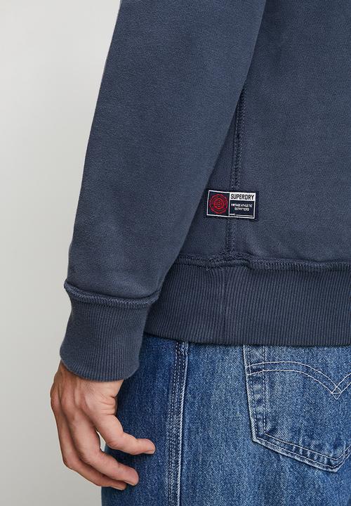 Superdry. - Vintage Athletic Zip Henley - Lauren Navy