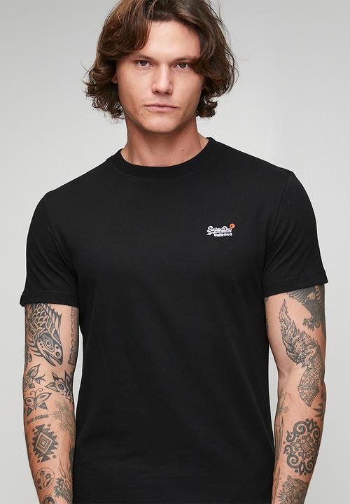 Superdry. - Essential Contrast Emb Tee - Black