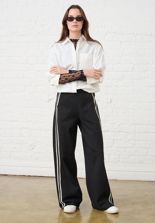 Me&B - Contrast Ponti Pant - Black