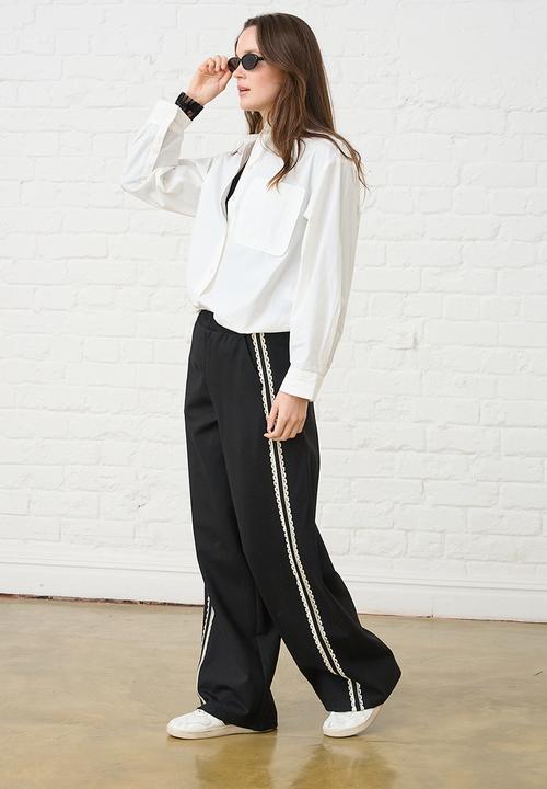 Me&B - Contrast Ponti Pant - Black