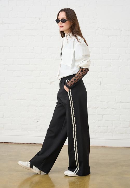 Me&B - Contrast Ponti Pant - Black