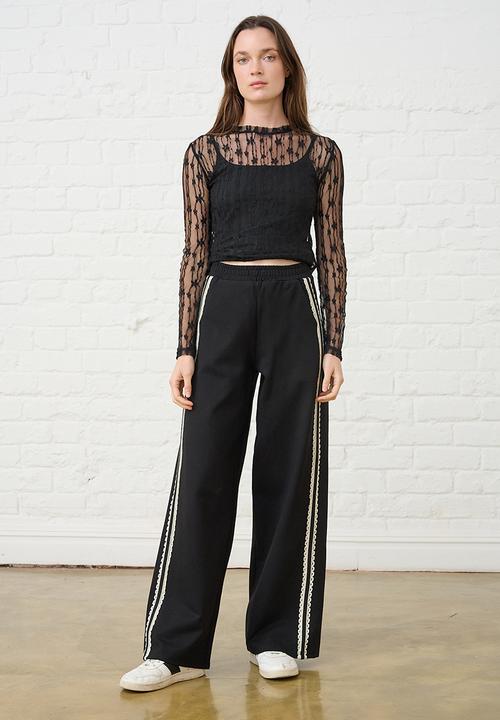 Me&B - Contrast Ponti Pant - Black