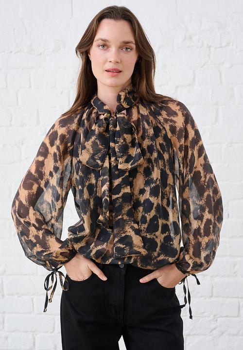 Me&B - Blouse in Animal Voile - Animal Print