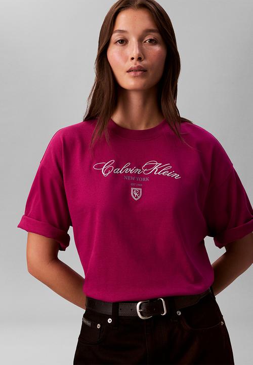 Calvin Klein - Ss oversize ck ny tee - fruity sangria