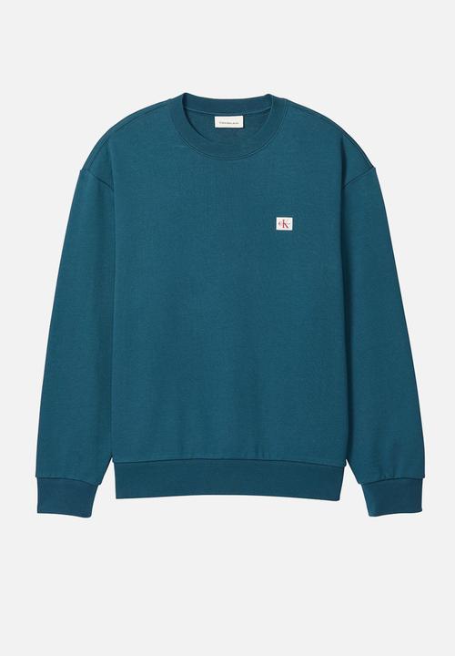 Calvin Klein - Ls 350Terry Eu Whsl Badge Crewneck - Navy Teal