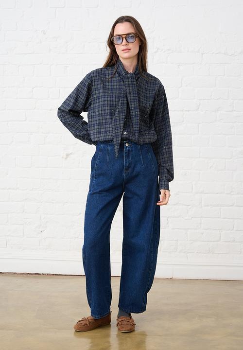 Me&B - Bow Check Shirt - Green