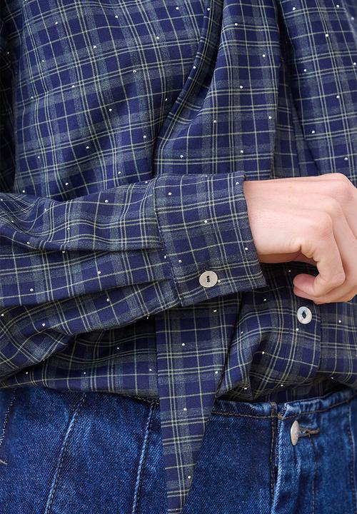 Me&B - Bow Check Shirt - Green