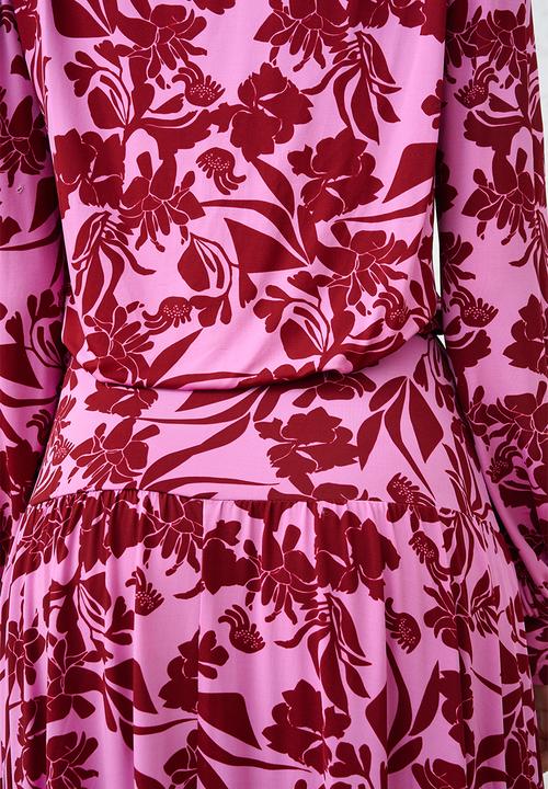 Me&B - Botanical Maxi Knit Dress - Pink Flower