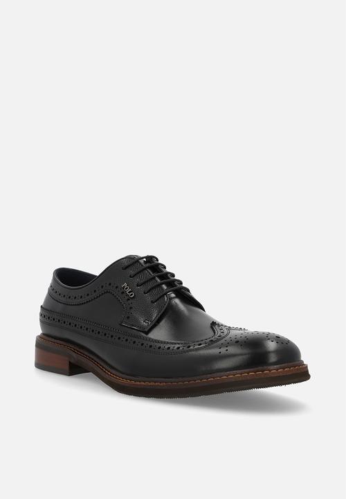 POLO - Wingcap Brogue Gibson Lace Up - Black leather