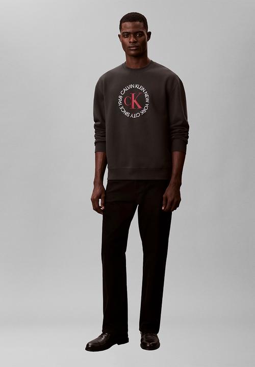 Calvin Klein - Ls 350Fleece Ck Circle Graphic Crewneck - Pirate Black
