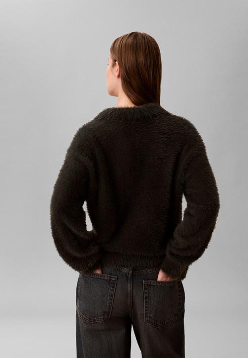 Calvin Klein - Fuzzy novelty ls polo - pirate black