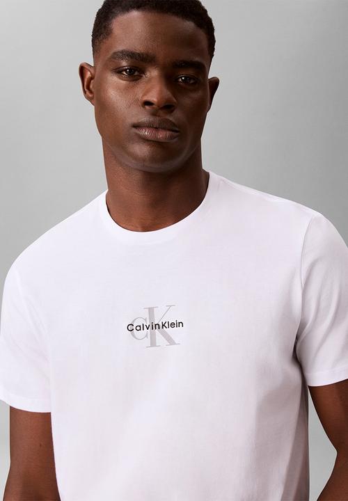 Calvin Klein - Ss 30S Micro Monologo Graphic Tee - Brilliant White