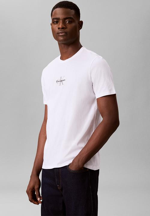 Calvin Klein - Ss 30S Micro Monologo Graphic Tee - Brilliant White