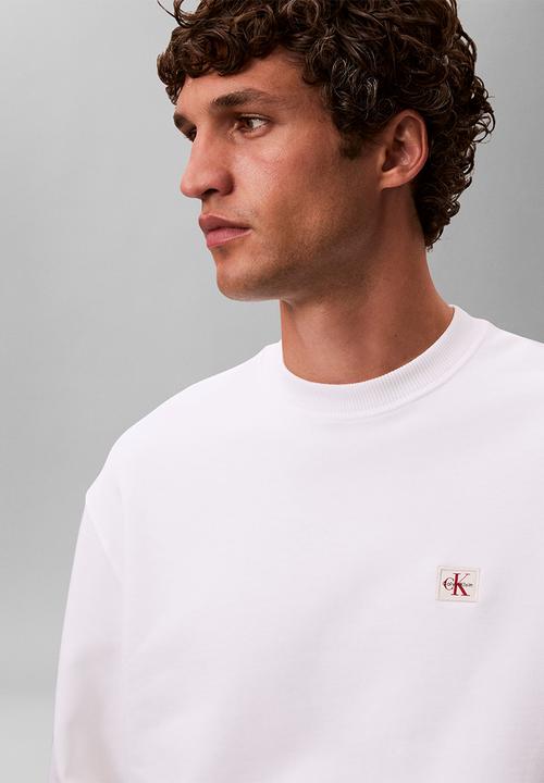 Calvin Klein - Ls 350Terry Eu Whsl Badge Crewneck - Bright White