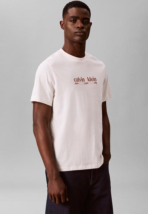 Calvin Klein - Ss 30S Whsl Ck Nyc Graphic Tee - White Greige