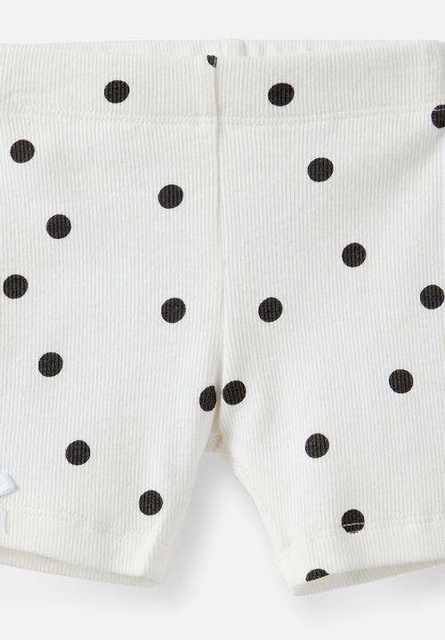 Cotton On - Rain Rib Bike Shorties - Vanilla Spot