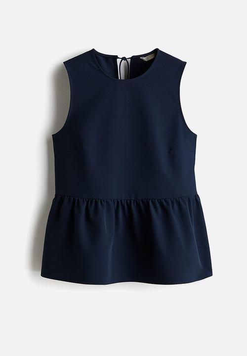 H&M - Peplum top - navy blue